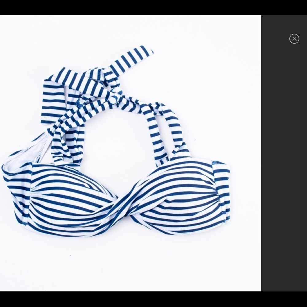 C Apparel swim bandeau twist bikini top stripe